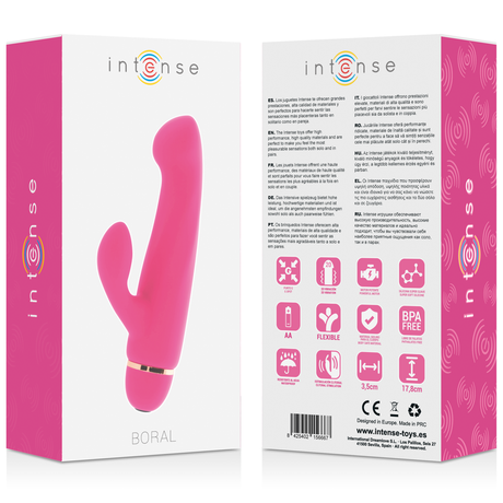 Rabbit-Vibrator Boral 20 Geschwindigkeiten Silikon Rosa 3,5 x 17,8 cm.4