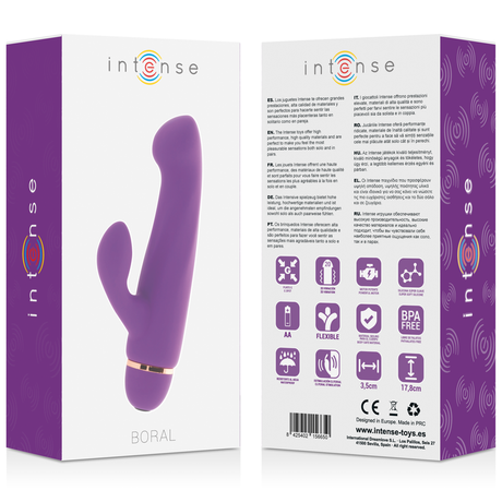Rabbit-Vibrator Boral 20 Geschwindigkeiten Silikonflieder 3,5 x 17,8 cm.3