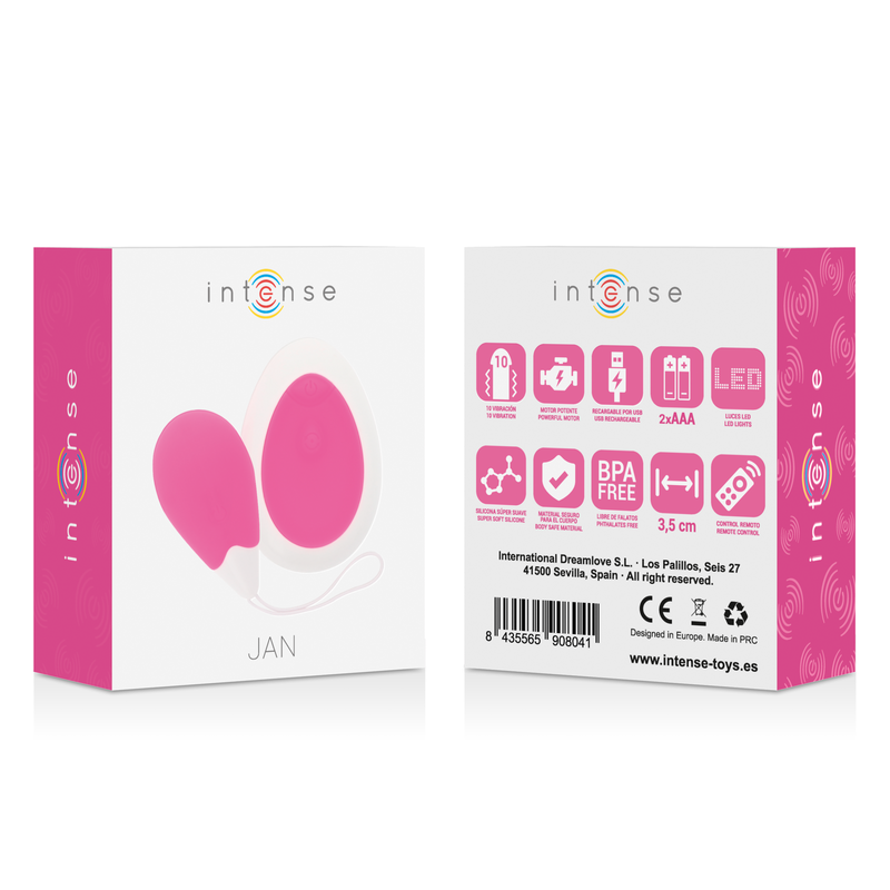 Intense - Jan Egg Vibrator Fernbedienung Rosa