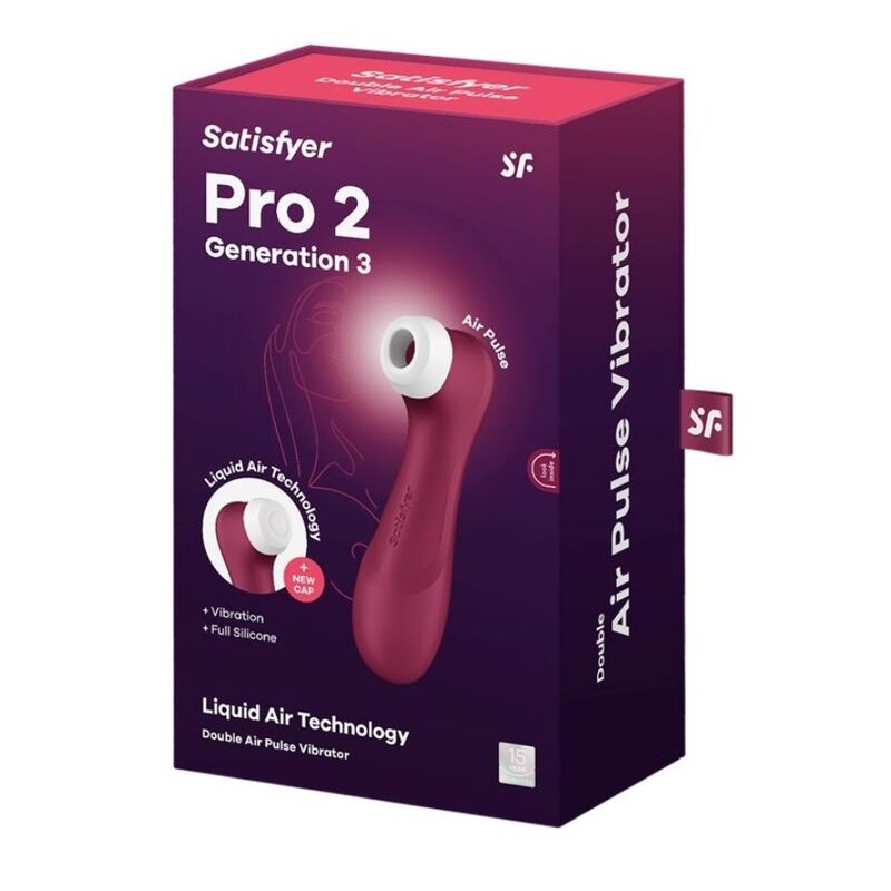 Satisfyer - Pro 2 Generation 3 Liquid Air Technology Weinrot