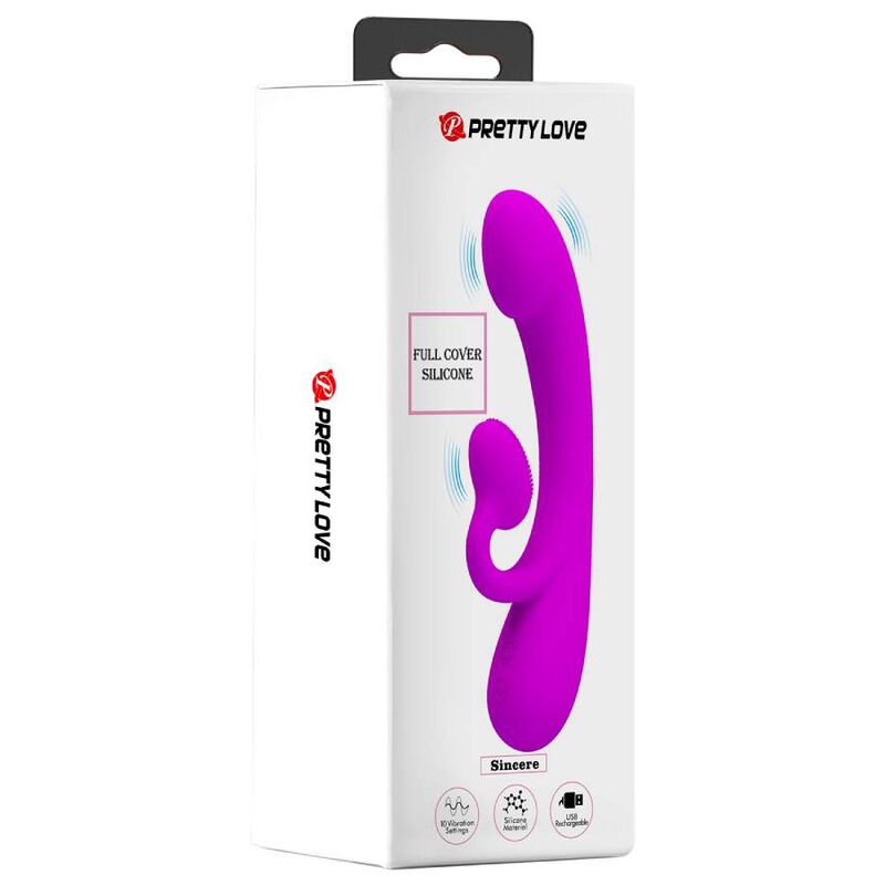 Pretty Love - Sincere Silikon-Klitoralvibrator und Sauger Lila