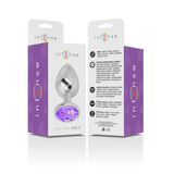 Intense - Analplug aus Aluminiummetall mit Violettem Kristall, Grösse S