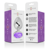 Intense - Analplug aus Aluminiummetall mit Violettem Kristall, Grösse L