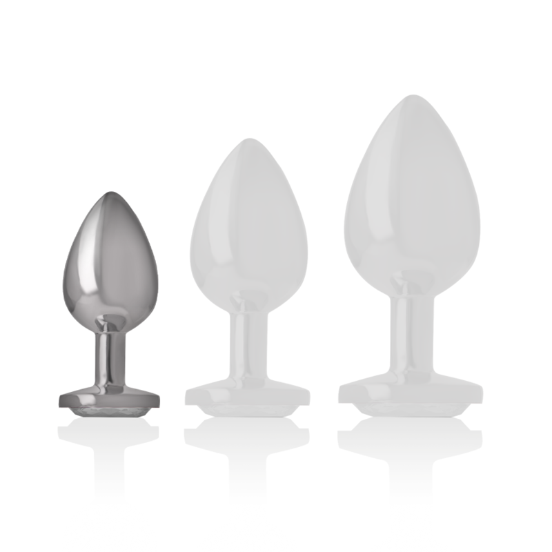 Intense - Analplug aus Aluminiu Mmetall mit Silbernem Kristall, Grösse S