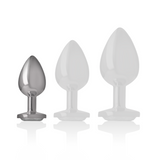 Intense - Analplug aus Aluminiu Mmetall mit Silbernem Kristall, Grösse S