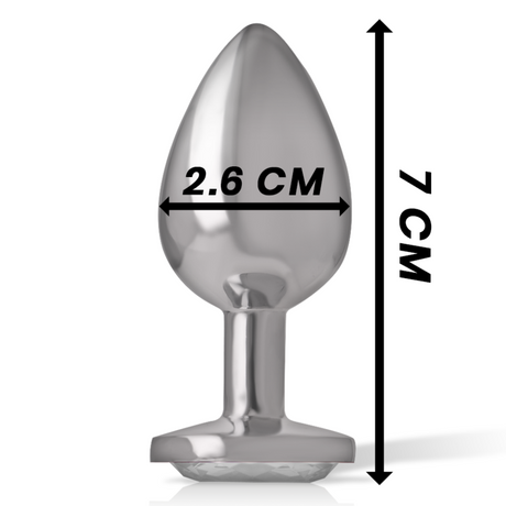 Intense - Analplug aus Aluminiu Mmetall mit Silbernem Kristall, Grösse S