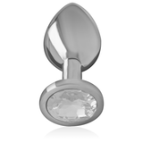 Intense - Analplug aus Aluminiu Mmetall mit Silbernem Kristall, Grösse L