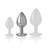 Intense - Aluminium-Metall-Analsplug mit Silbernem Kristall, Grösse M