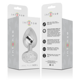 Intense - Analplug aus Aluminiu Mmetall mit Silbernem Kristall, Grösse L