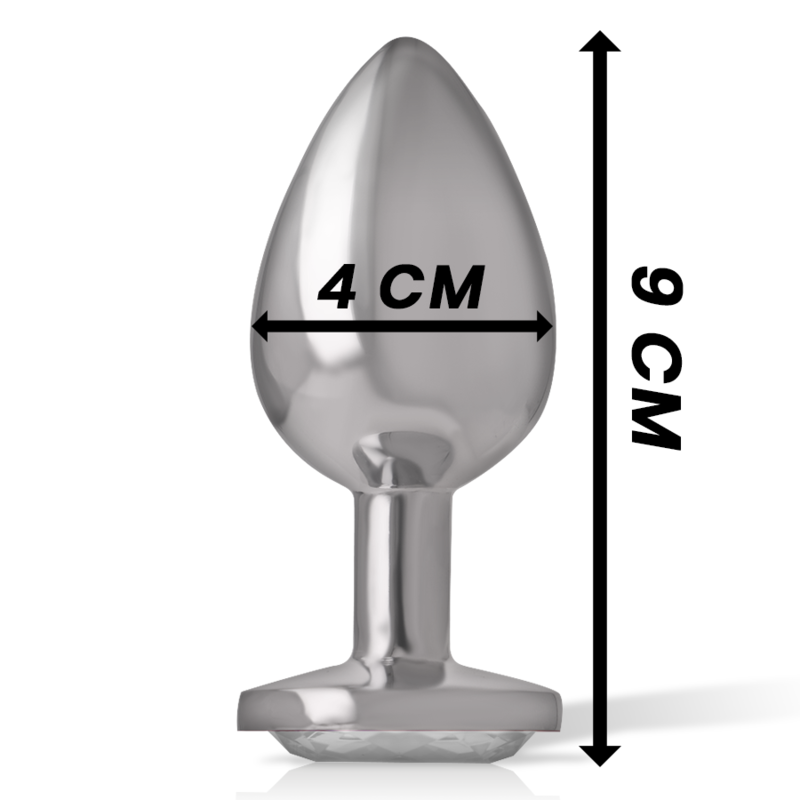 Intense - Analplug aus Aluminiu Mmetall mit Silbernem Kristall, Grösse L