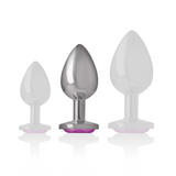 Intense - Analplug aus Aluminiummetall mit Rosa Kristall, Grösse M