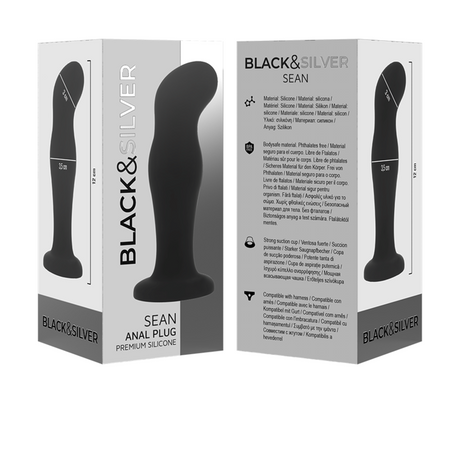 Black&Silver - Sean Plug Anal Premium Silikon Schwarz