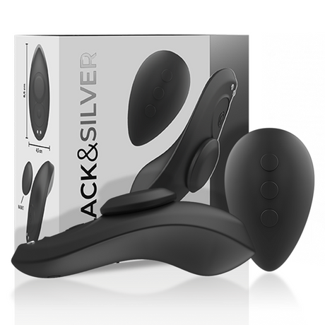 Black&Silver - Preston Wiederaufladbarer Silikon-Vibrator-Pantie Schwarz