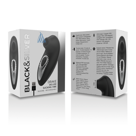 Black&Silver - Drake Deluxe Sucking Vibe Wiederaufladbares Silikon Schwarz