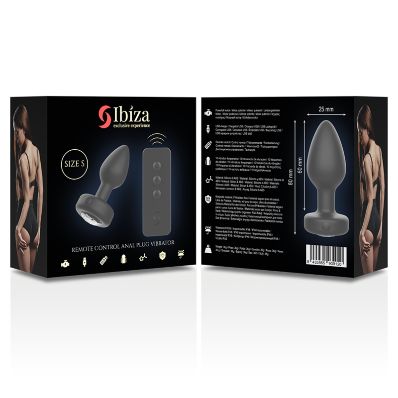 Ibiza - Anal-Stecker mit Fernbedienung, Grösse S