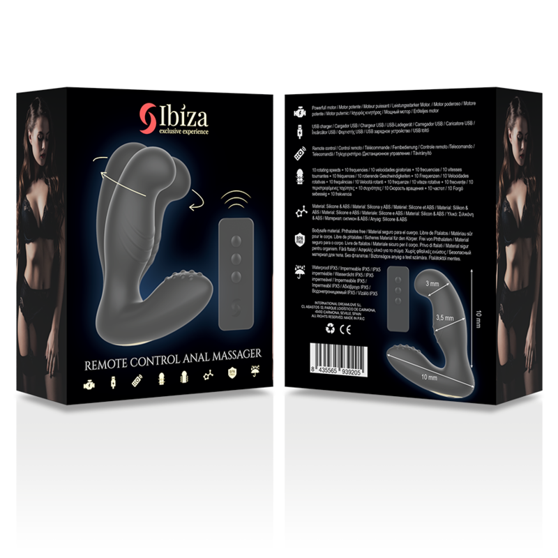 Ibiza - Analmassager mit Fernbedienung 10 x 3,5 cm