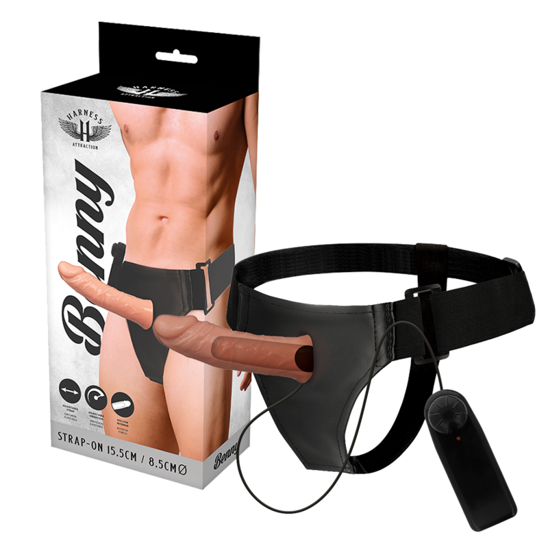 Harness Attraction - Rnes Hollow Benny mit Vibrator 15 cm-x-4.5 cm
