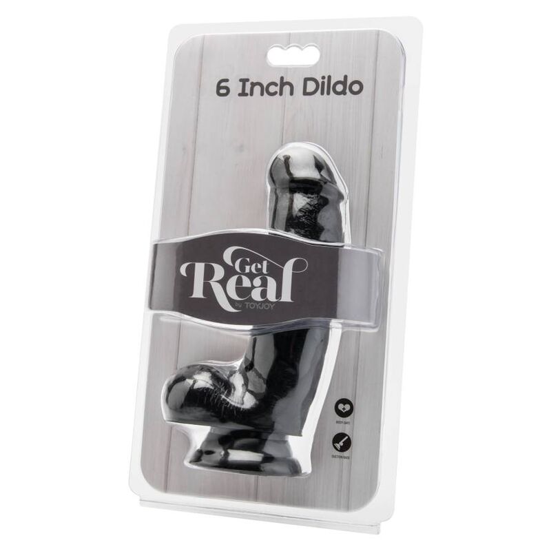 Get Real - Dildo 12 cm mit Kugeln Schwarz