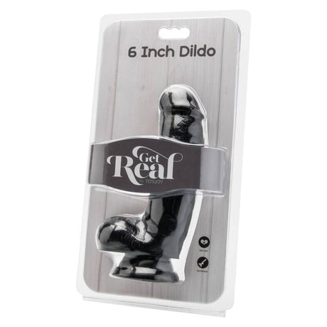Realistischer Dildo mit Kugeln Schwarz.1