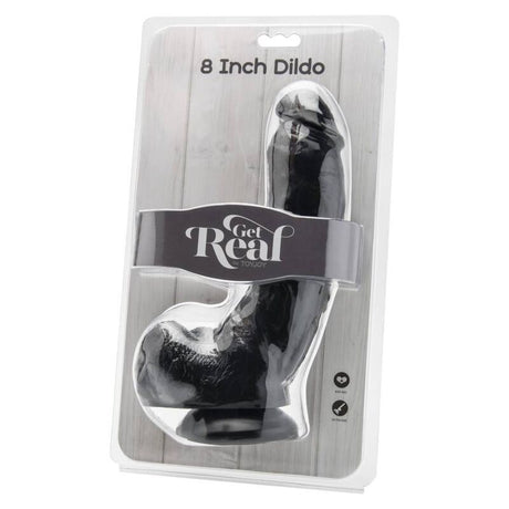Realistischer Dildo mit Kugeln Schwarz.1