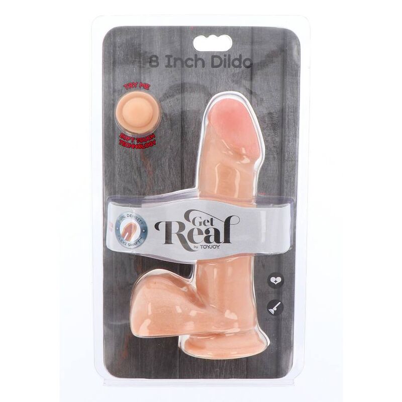 Get Real - Dual Density Dildo 18 cm Eierhaut