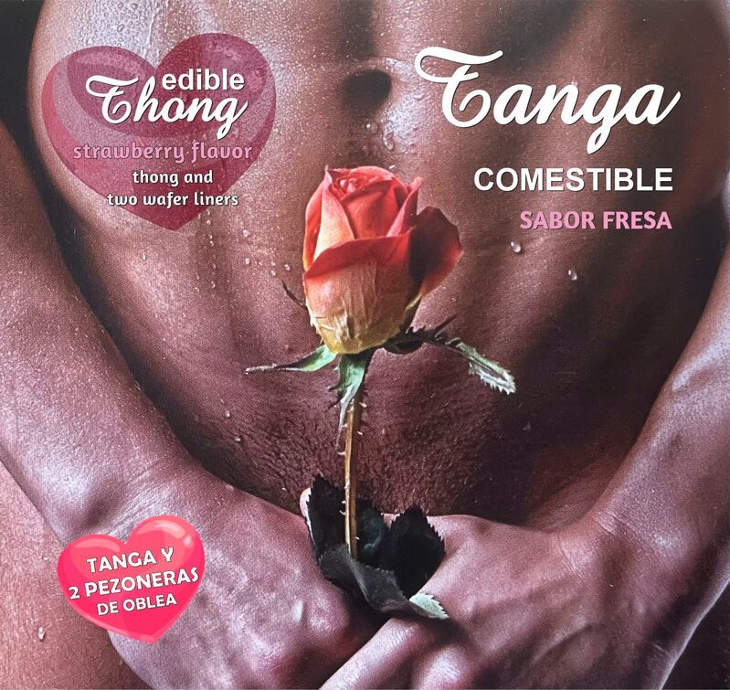 Hotflowers - Herren-Tanga+ 2 Erdbeer-Wafer-Nippel /Es/Pt/en/Fr/It/