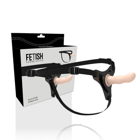 Strap-on Silikon-Fleisch-g-Spot Hautfarbe 12,5 cm.1