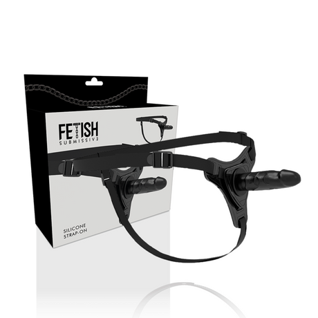 Strap-on Realistisches Schwarzes Silikon 14 cm.1