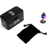 Secretplay - Butt Plug aus Metall Regenbogen, Kleine Grösse 7 cm