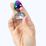 Secretplay - Butt Plug aus Metall Regenbogen, Kleine Grösse 7 cm