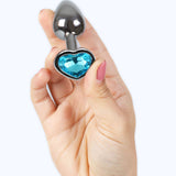 Secretplay - Butt Plug aus Metall, Blaues Herz, Kleine Grösse 7 cm