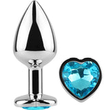 Secretplay - Butt Plug aus Metall, Blaues Herz, Kleine Grösse 7 cm