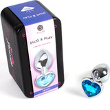 Secretplay - Butt Plug aus Metall, Blaues Herz, Kleine Grösse 7 cm