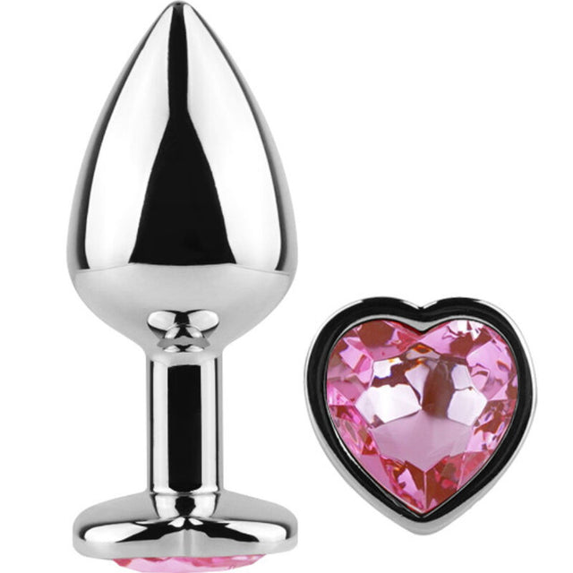 Secretplay - Butt Plug aus Metall Fuchsia Herz Kleine Grösse 7 cm