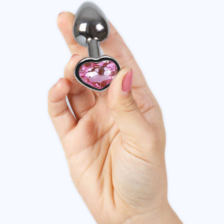 Secretplay - Butt Plug aus Metall Fuchsia Herz Kleine Grösse 7 cm
