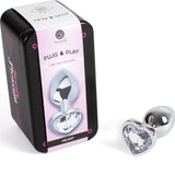 Secretplay - Butt Plug aus Metall, Klares Kristallherz, Kleine Grösse 7 cm