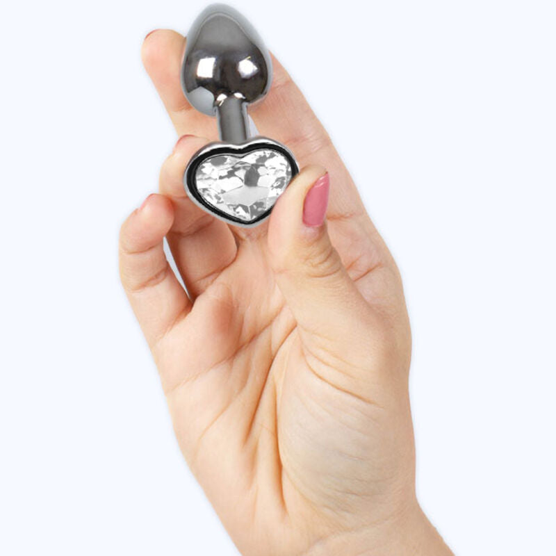 Secretplay - Butt Plug aus Metall, Klares Kristallherz, Kleine Grösse 7 cm