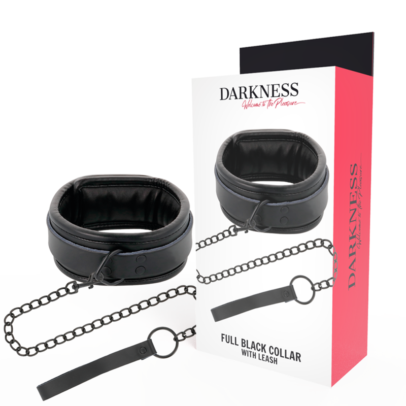 Darkness - Schwarze Halskette mit Kette