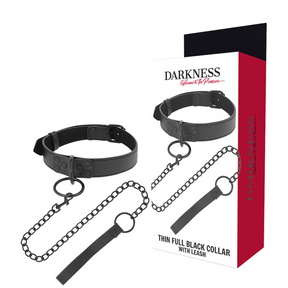 Darkness - Schwarze Halskette mit Kette