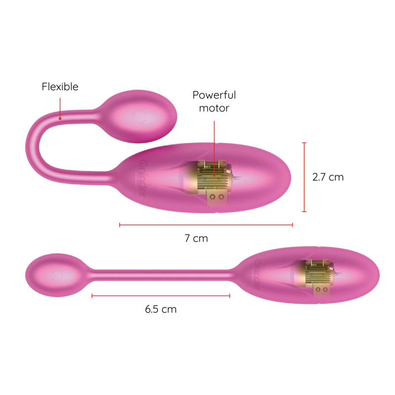 Oninder - Denver Vibrationsei Rosa 7 x 2,7 cm Kostenlose App