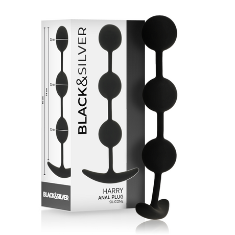 Black&Silver - Harry Anal-Rosenkranz 3 Silikonkugeln 14 cm