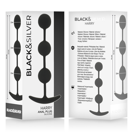 Black&Silver - Harry Anal-Rosenkranz 3 Silikonkugeln 14 cm