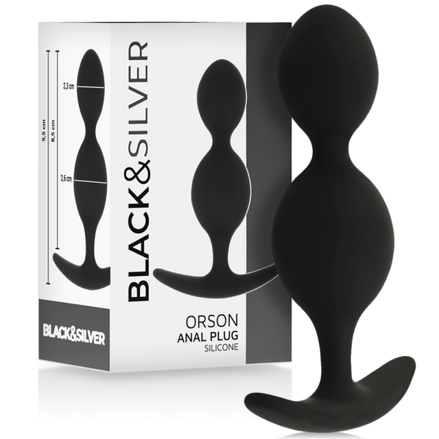 Black&Silver - Orson Plug Silikon 2 Analwellen 9 cm