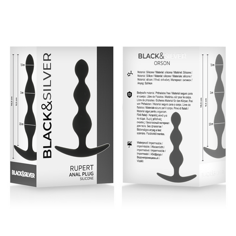 Black&Silver - Rupert Analkugelkette 10 cm