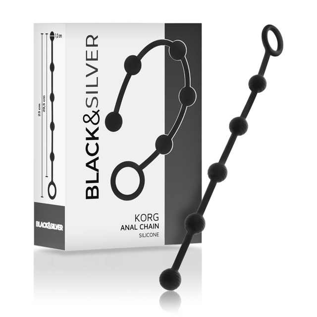 Black&Silver - Korg Anal Rosenkranz Silikon Initiation 21 cm