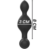 Black&Silver - Tucker Kleine Analstecker aus Silikon mit Fernbedienung