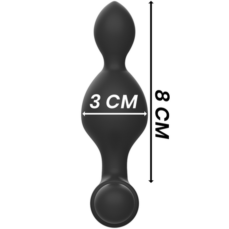 Black&Silver - Tucker Kleine Analstecker aus Silikon mit Fernbedienung