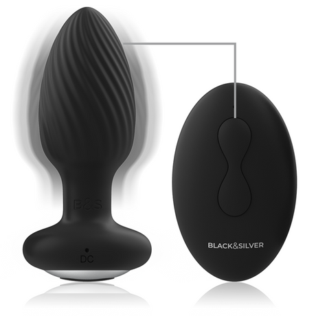 Black&Silver - Wells Plug Silikon Anal Rotator Fernbedienung