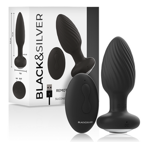Black&Silver - Wells Plug Silikon Anal Rotator Fernbedienung