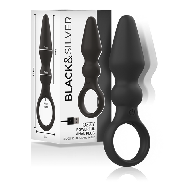 Black&Silver - Ozzy Leistungsstarker Silikon-Analsplug